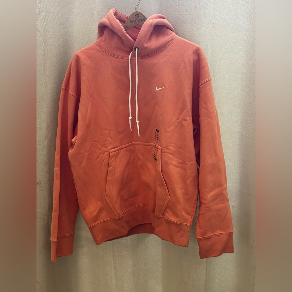 Nike Solo Swoosh Men’s Fleece Pullover Hoodie bleached coral/white 2022 sz m